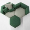 Pouf Panorama de Bonaldo. Moderno diseño de amplio mueble acolchado.
