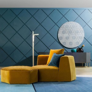 Pouf Panorama de Bonaldo. Moderno diseño de amplio mueble acolchado.