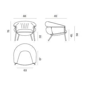 Butaca moderna Grasso para dormitorio de BD Barcelona.