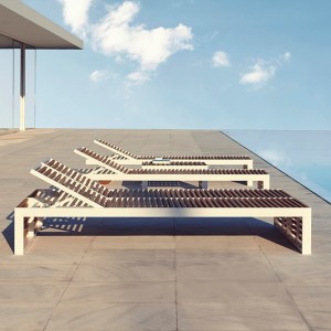 Tumbona reclinable DNA Teca para jardín de Gandia Blasco.