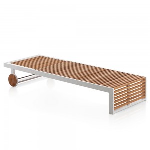Tumbona reclinable DNA Teca para jardín de Gandia Blasco.