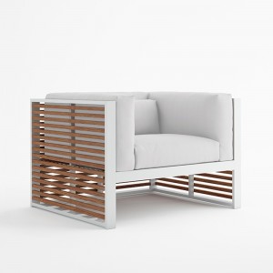 Sillón de diseño original DNA Teca para jardín de Gandia Blasco.