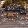 Sofá de diseño modular 1 DNA Teca de Gandia Blasco. Sofás modulares modernos.