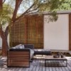 Sofá de diseño modular 1 DNA Teca de Gandia Blasco. Sofás modulares modernos.