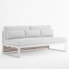 Sofá modular 4 DNA Teca para exterior de Gandia Blasco. Sofá para jardín.