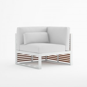 Sofá modular 6 DNA Teca para terraza de Gandia Blasco. Sofá de diseño.
