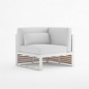 Sofá modular 6 DNA Teca para terraza de Gandia Blasco. Sofá de diseño.