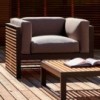 Sillón de diseño original DNA Teca para jardín de Gandia Blasco.