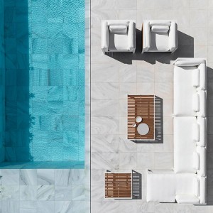 Sofá modular 6 DNA Teca para terraza de Gandia Blasco. Sofá de diseño.