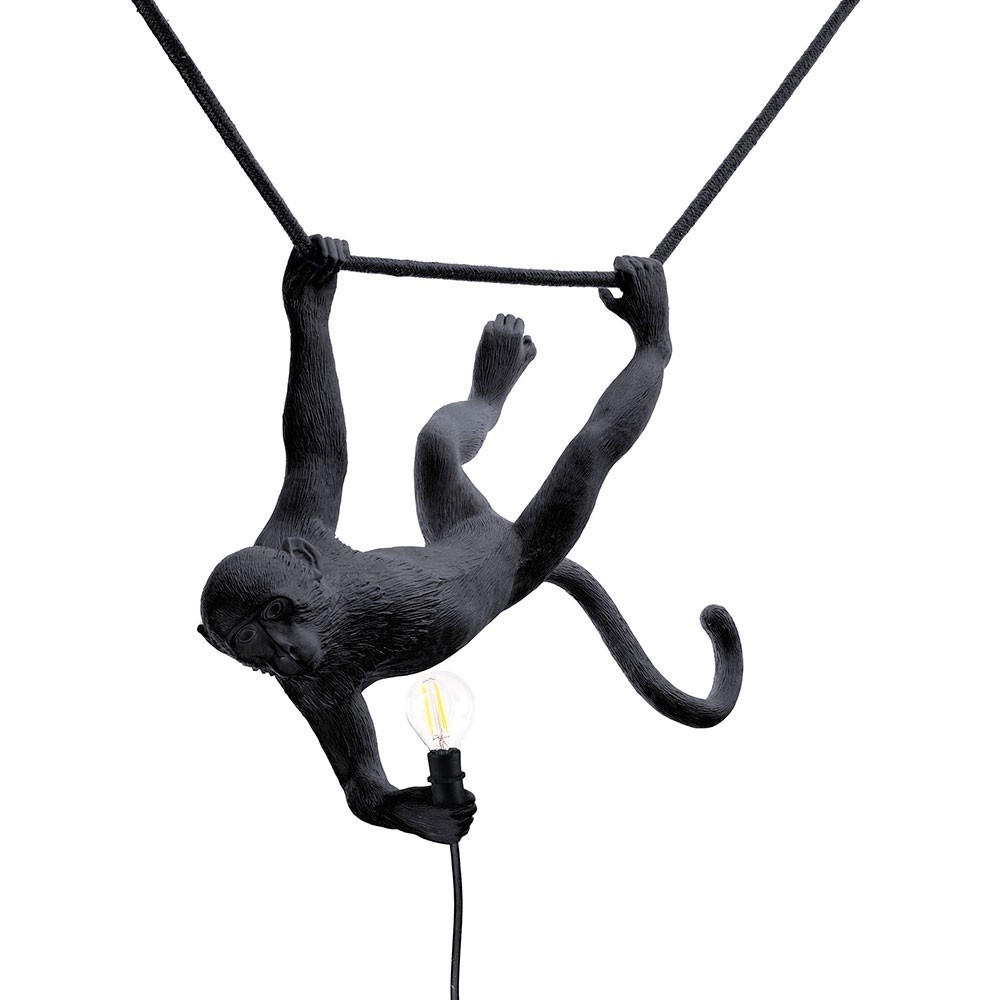 Lámpara exterior suspensión Monkey color negro de Seletti.