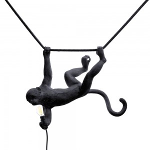 Lámpara exterior suspensión Monkey color negro de Seletti.