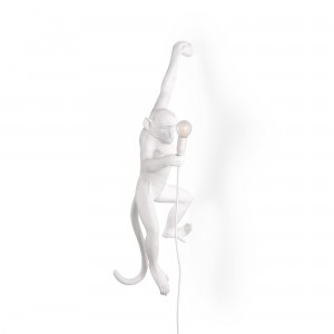Lámpara pared blanca brazo izquierdo Monkey Hanging de Seletti.