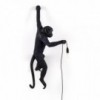 Aplique pared brazo izquierdo de exterior color negro modelo Monkey Hanging de Seletti.
