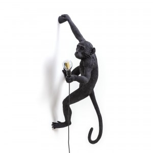Aplique pared Monkey outdoor brazo derecho en color negro.