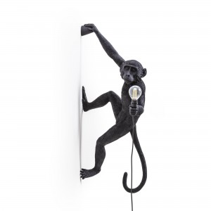 Aplique pared Monkey outdoor brazo derecho en color negro.