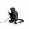 Lámpara sobremesa de resina Monkey Standing color negro de Seletti para exterior