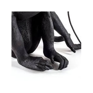 Lámpara sobremesa de resina Monkey Standing color negro de Seletti para exterior