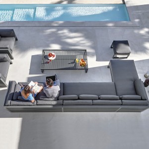 Sofá modular 4 DNA para exteriores de Gandia Blasco. Sofá de diseño moderno.