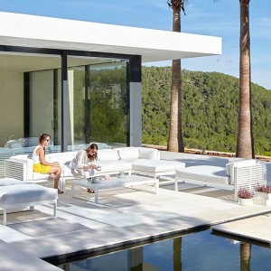 Sofá modular 4 DNA para exteriores de Gandia Blasco. Sofá de diseño moderno.