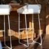 Taburete moderno alto con respaldo Textile para Jardín de Gandia Blasco.