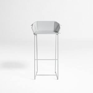 Taburete moderno alto con respaldo Textile para Jardín de Gandia Blasco.