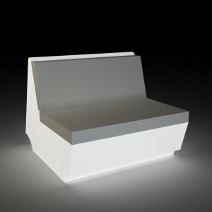 Sofá Rest Módulo Central con luz LED y Tejido Náutico | Diseño Vondom