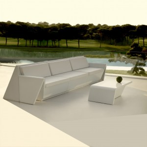Sofá Rest Módulo Central con luz LED y Tejido Náutico | Diseño Vondom