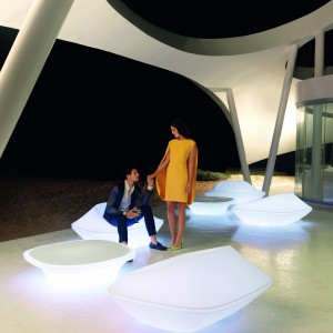 Sofá Ufo de Tela Náutica con Luz Led Interior Controlada con Mando