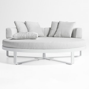 Cama Chill Redonda Flat para exterior de Gandia Blasco. Camas de diseño.