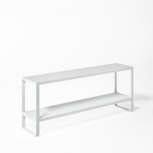 Estantería de diseño Flat de Dekton de Gandia Blasco. Estantes para exterior.