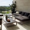 Mesa Flat Baja de Gandía Blasco. Mesa moderna para exterior de aluminio.