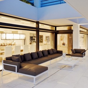 Sofá Flat Modular 1 de Gandía Blasco. Sofá de diseño para exteriores.