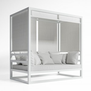 Sofá cubierto de diseño Tres Al Fresco para exterior de Gandia Blasco.