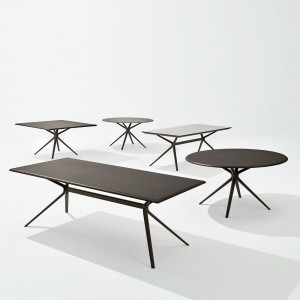 Mesa rectangular Gres Moai de Fast de exterior con diseño moderno y elegante.