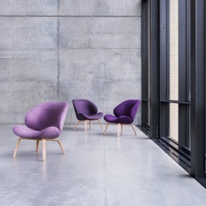 Butaca cómoda y espaciosa Eden para salón de Softline. Butacas de diseño nórdico.