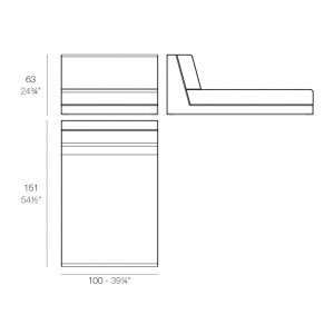 Chaiselongue Pixel exterior diseño de Ramón Esteve | Sofá exterior Vondom