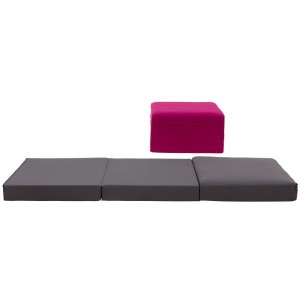 Pouf Trio de Softline. Pouf tapizado convetible en colchón para dormitorio.