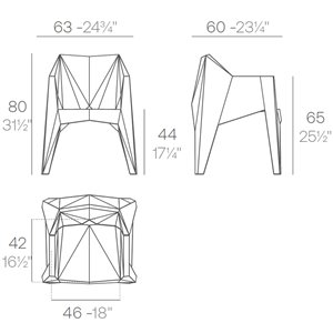 Silla con brazos diseño de KArim Rashid para Vondom.