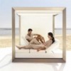 Pérgola Vela Daybed con Base Giratoria 360º y Anclajes al Suelo
