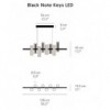 Lámpara suspensión Black note keys de Luzifer. Lámpara colgante de 8 luces