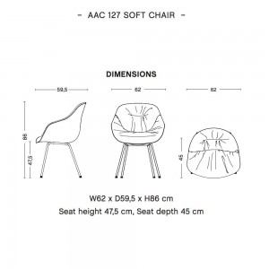 Silla AAC 127 tapizado Soft de Hay. Silla tapizada soft.