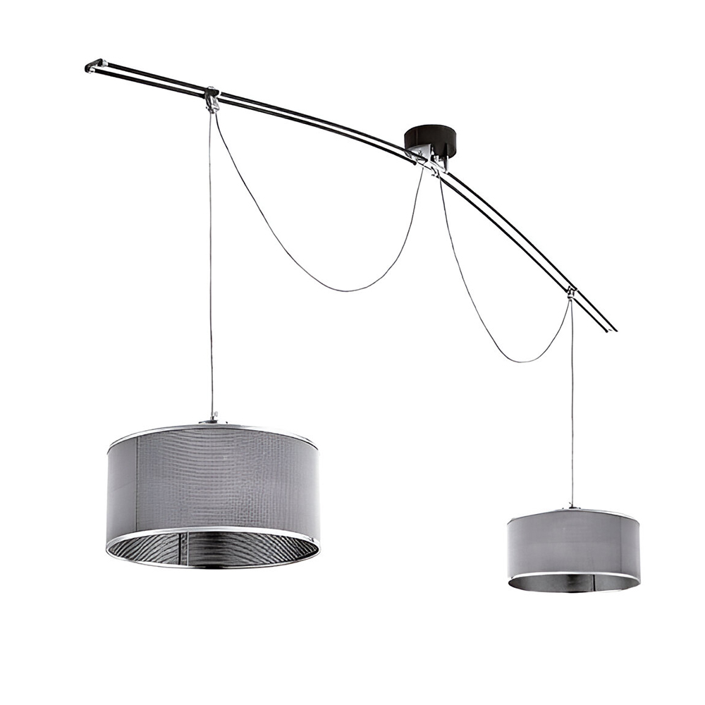 Lámpara de suspensión moderna con doble pantalla Moove Doppia de Lumina.