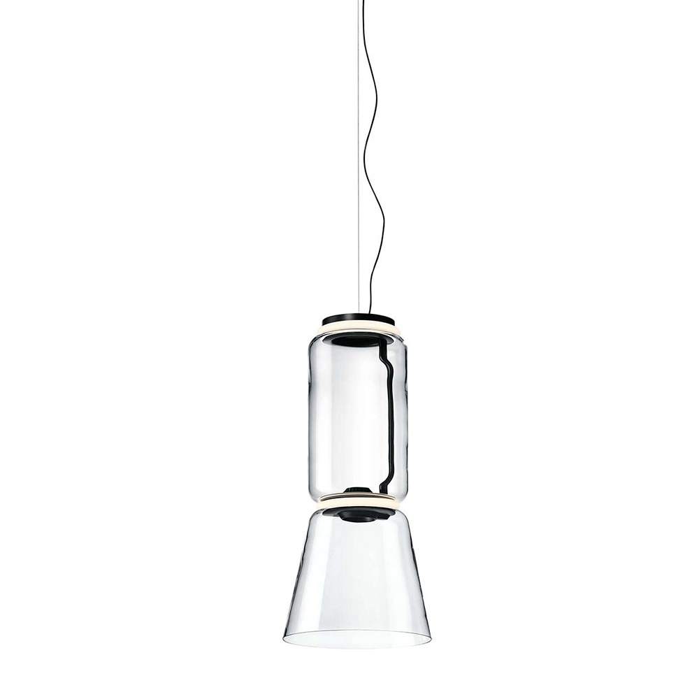 Lámpara suspensión cristal Noctambule Low Cylinders and Cone de Flos