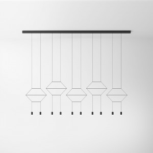 Lámpara suspensión Wireflow lineal de Vibia. Tienda online lámparas modernas.