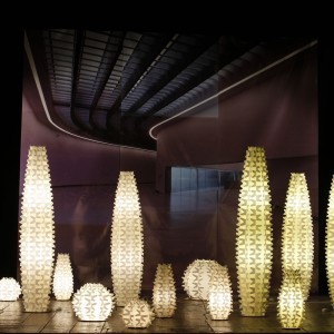 Lámpara de pie para interior Cactus Gold Slamp. Diseño moderno italiano.