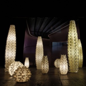 Lámpara de pie para interior Cactus Gold Slamp. Diseño moderno italiano.