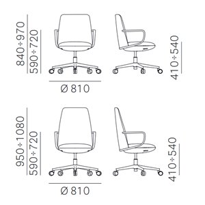 Sillón ejecutivo Elinor 3755 de Pedrali. Sillones modernos para oficinas.