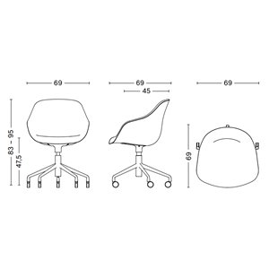 Silla AAC 153 tapizada de Hay. Diseño para oficinas y escritorios.