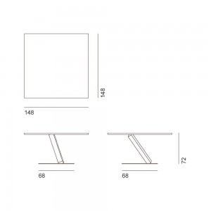 Mesa Element cuadrada Desalto. Mesa moderna de diseño. Calidad italiana.