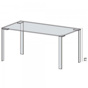 Mesa Liko Glass 404 fija de Desalto. Mesas de cristal de diseño italiano.